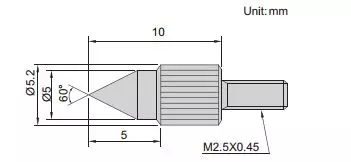 Insize 6282-0601 Conical Point (M2.5X0.45 mm)