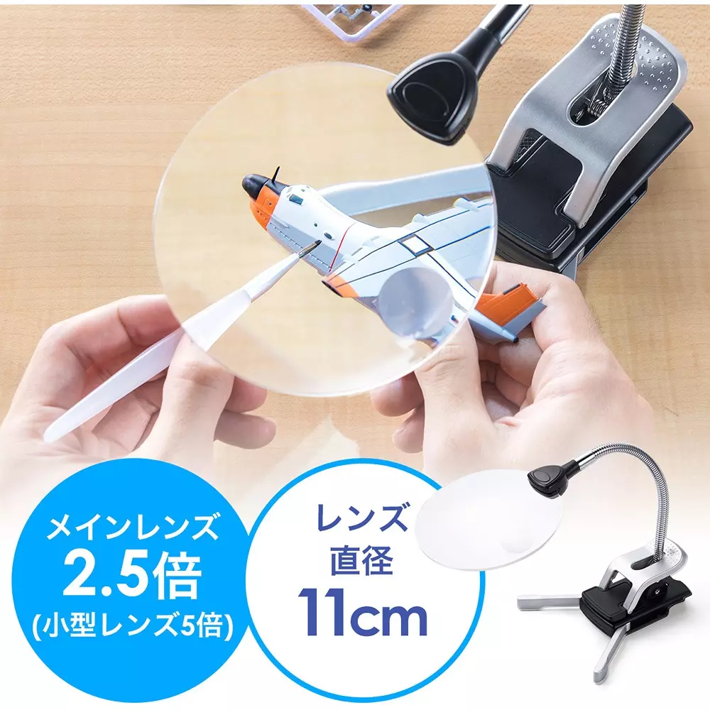 Sanwa Direct Clip Stand Uses 3 AAA batteries Power Supply Loupe body, lens cover, instruction manual Included Components, 400-LPE014