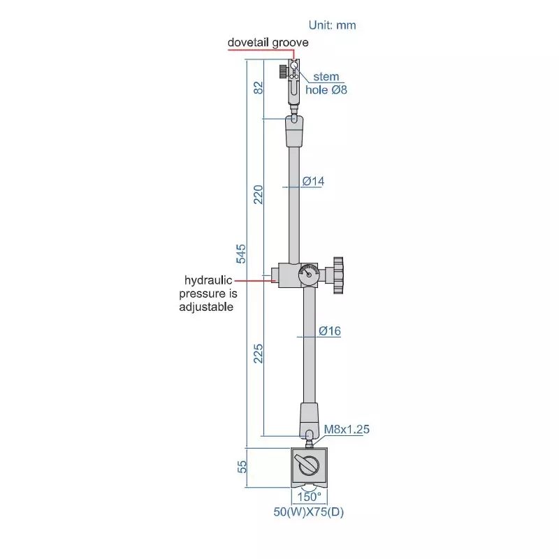 insize-hydraulic-universal-magnetic-stand-with-hydraulic-indicator-8-mm-stem-holding-capacity-and-0-40-mpa-hydraulic-pressure-6232-101