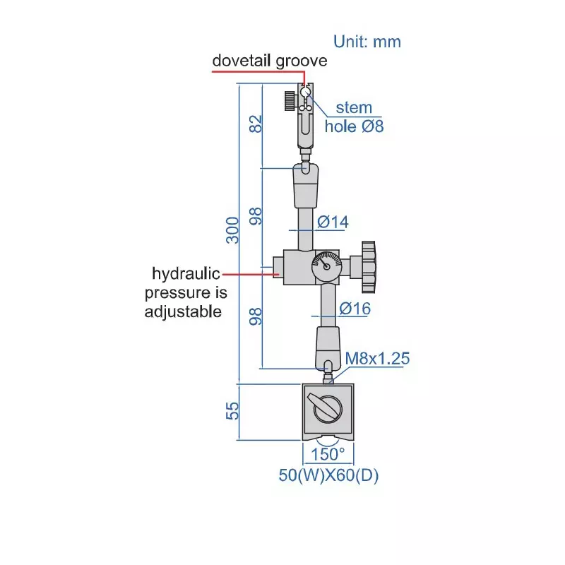 insize-hydraulic-universal-magnetic-stand-with-hydraulic-indicator-8-mm-stem-holding-capacity-and-0-40-mpa-hydraulic-pressure-6232-60