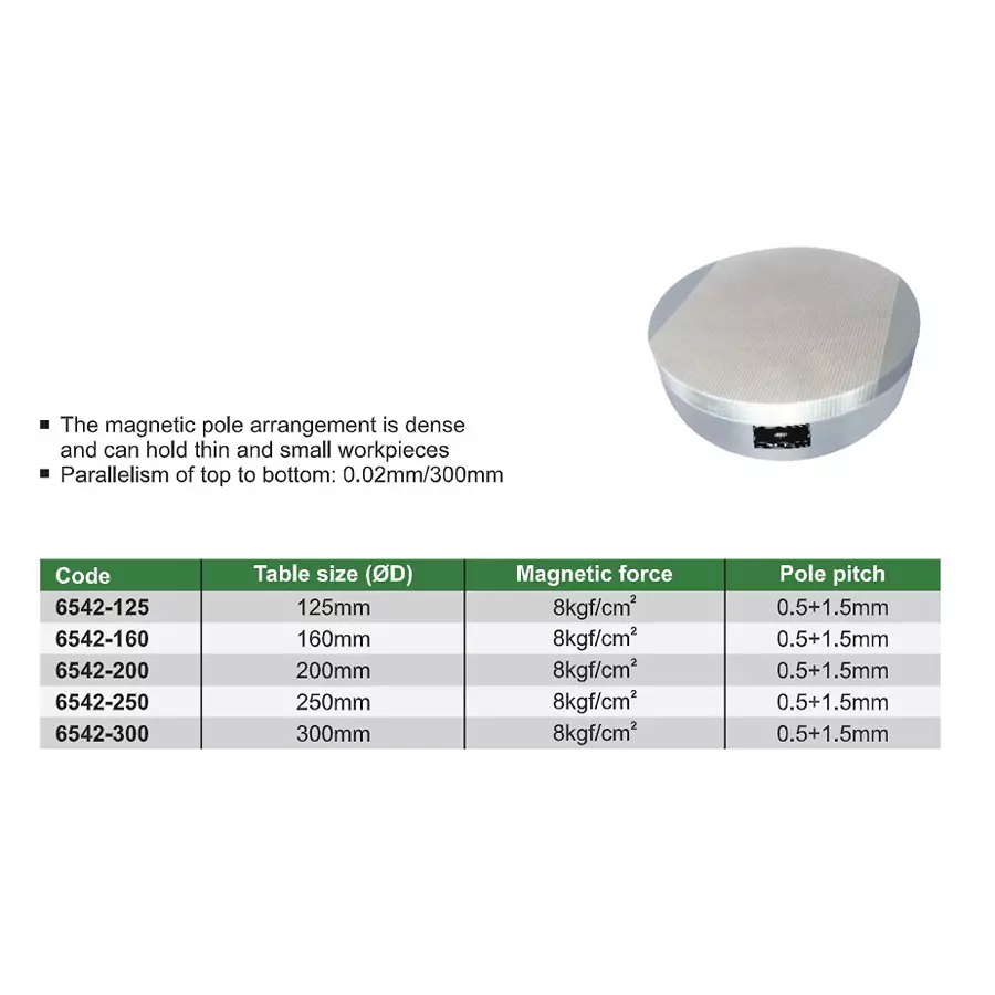 insize-round-permanent-magnetic-chuck-with-8-kgfcm-magnetic-force-and-0515-mm-pole-pitch-6542-300