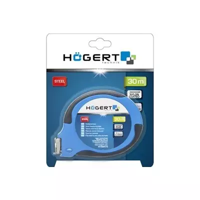 Hogert Technik Steel Measuring Tape Class II Accuracy, 30 m Length and 9.5 mm Width, HT4M473