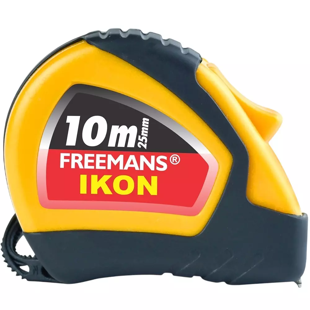 FREEMANS IKON 10 m Measuring Tape with ABS Plastic Housing and 25 mm Width