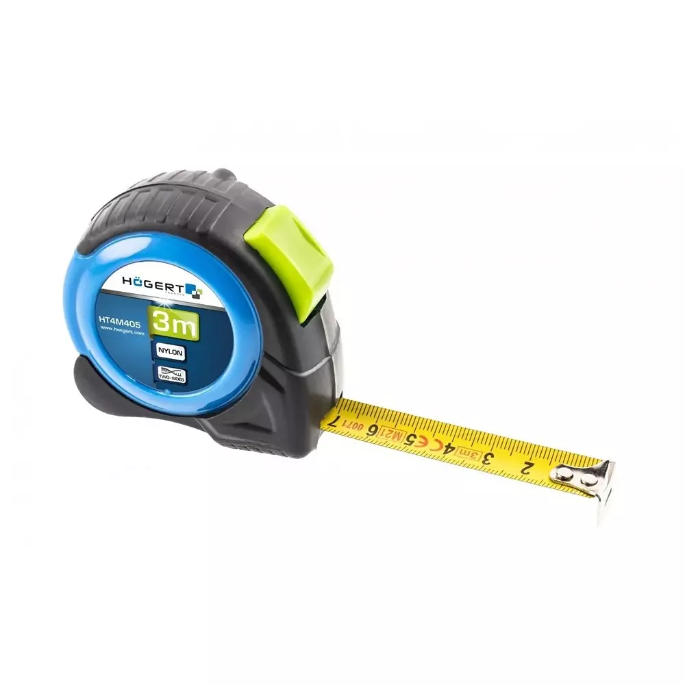 Hogert Technik Steel Measuring Tape Class II Accuracy, 3 m Length and 16 mm Width, HT4M405