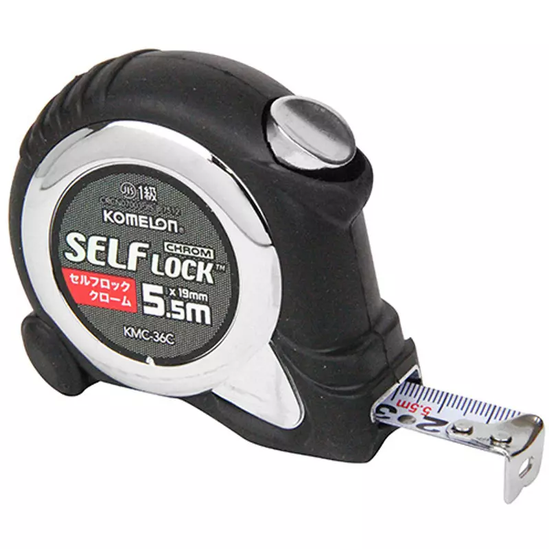 KOMELON Self-Locking Chrome With auto stop function Specifications Metric JIS Class 1 Scale Type 5.5 Tape, KMC-36C 24PBOX