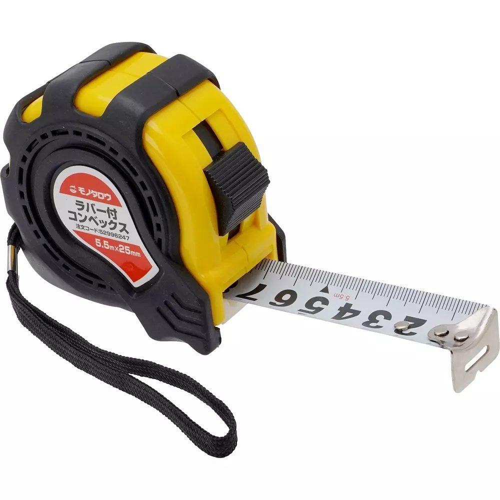MonotaRO Convex Tape Measure Rubber Protective Casing 5.5 m Tape Length, 5.5H46X