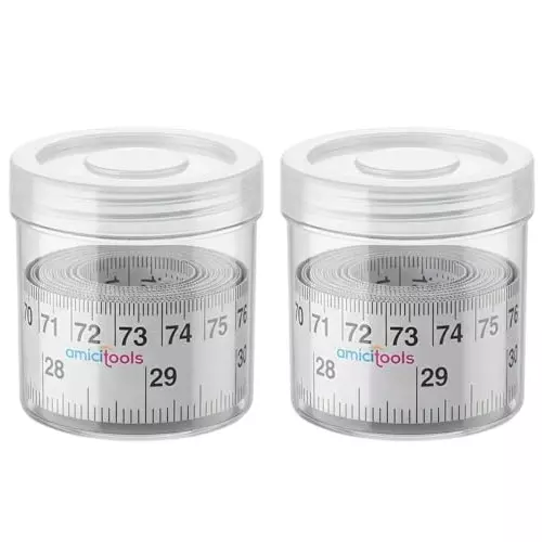 amiciTools Self Adhesive Height Measuring Tape Ruler 200 cm ±0.5% Measurement Accuracy (Pack of 2)