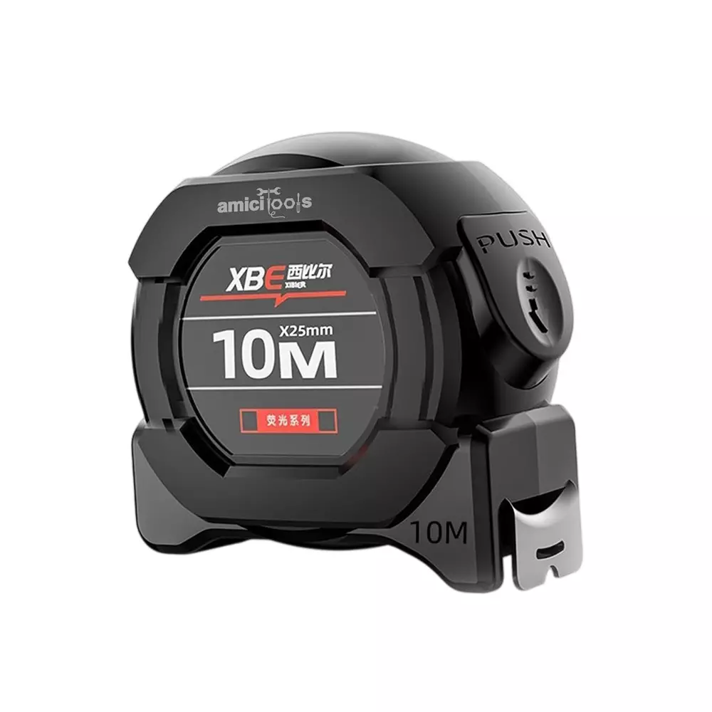 amiciTools Dual-Unit Measuring Tape 10 m Auto-Lock Smooth Retraction, 1XTAPE-10M-FT