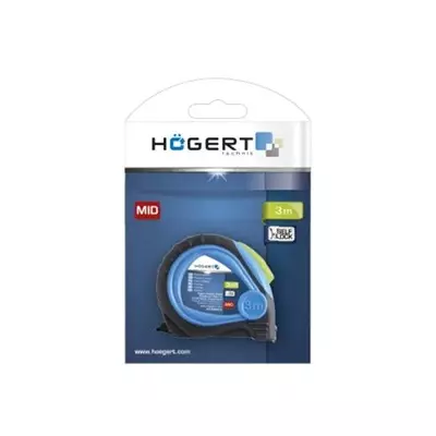 Hogert Technik Pocket Steel Tape Measure Class II Accuracy, 3 m Length and 16 mm Width, HT4M423