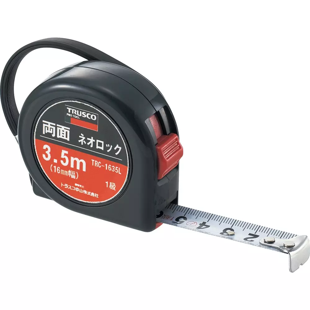 Trusco Double-Sided Convex With lock Type 16.0 mm Tape Width 3.5 m Tape Length, TRC-1635L