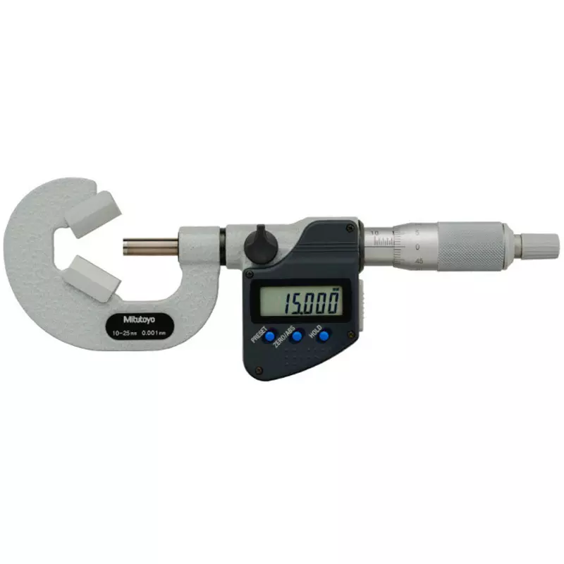 Mitutoyo V-groove Micrometer U-WAVE Transmitter Set (IP67 Type) 12 to 25 mm, VM3-25MXP+02AZF310+264-622 (1 Kit)