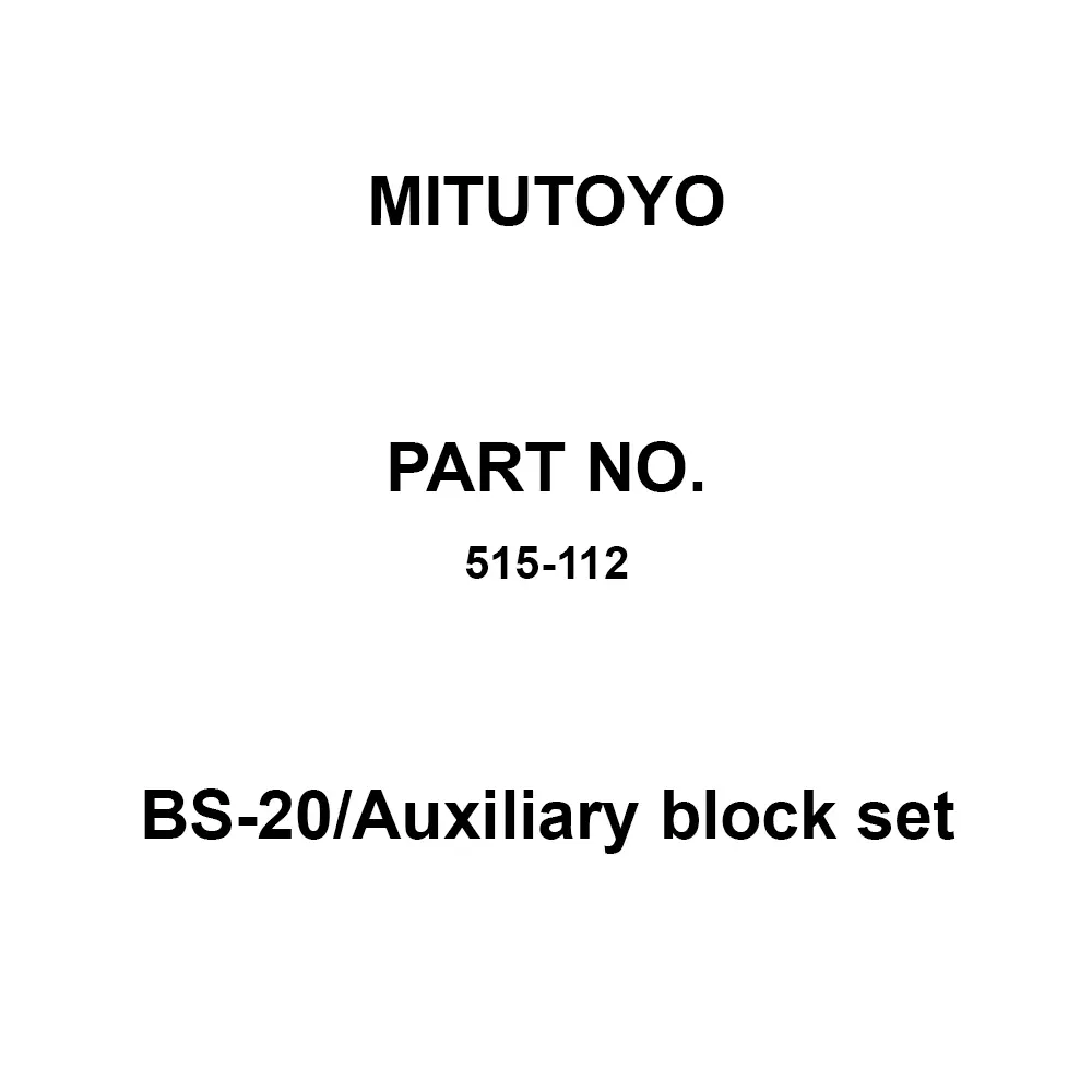 Mitutoyo BS-20/Auxiliary Block Set for Compatible Height Master: HMP2-300, 515-112 (1 Kit)