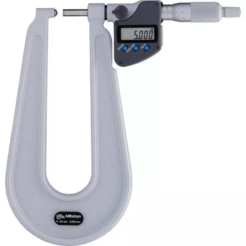 Mitutoyo U-shaped Steel Plate Micrometer U-WAVE Transmitter Set (buzzer Type) 0 - 25 mm, PMU150-25MX+02AZF310+264-623 (1 Kit)