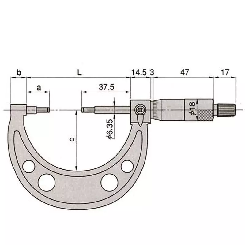 mitutoyo-spline-micrometer-25--50-mm-range-001-mm-minimum-reading-spm-50