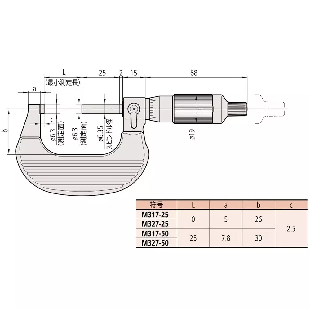 mitutoyo-ratchet-thimble-micrometer-25--50-mm-measuring-range-m327-50