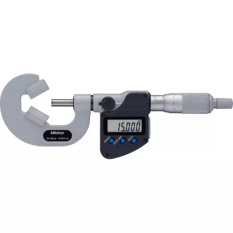 Mitutoyo Digimatic V-groove Micro + Input Tool (USB) + Foot Switch Set 12 to 25 mm, VM3-25MX+05CZA663+IT-020U+937179T (1 Kit)