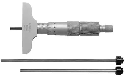 Mitutoyo 0.01 mm Resolution Depth Micrometer, 129 Series