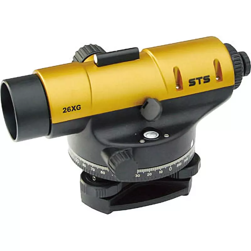 STS Auto Level Down swing, tool kit, hard case, lens cap, instruction manual Included Components 26 Magnification, 26XG