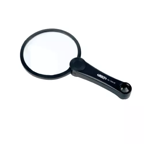 Insize Magnifier With Illumination 2.5X/4X/8X Range 4.921 inch (125 mm) Lens Diameter Charging Port C Type, 7532-25