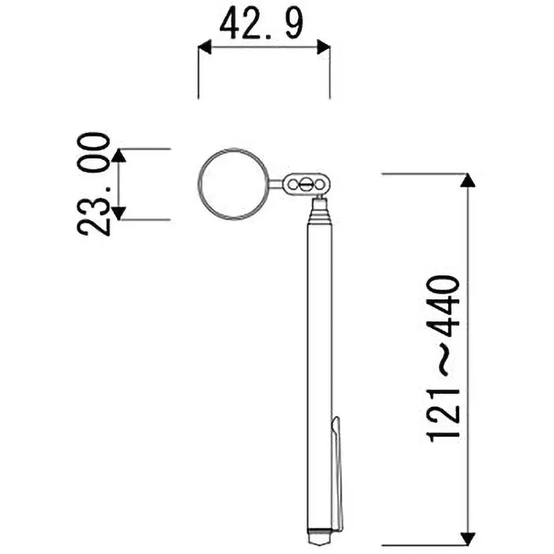 Tokyo Garasu Kikai Inspection Mirror Φ22 mm Mirror Diameter, A2-T