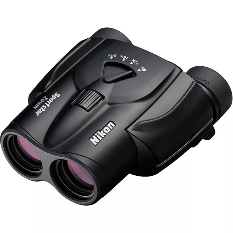 Nikon Binocular 25 mm Objective Lens Diameter 56 to 72 mm Interpupillary Distance Adjustment Range, Sportstar8-24x25 BK