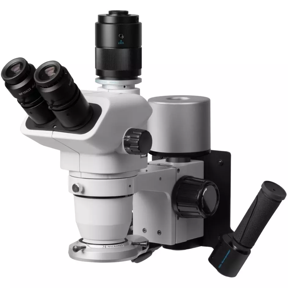 Micronet Stereo Microscope, Optical path switching: Not required (3 fields of view simultaneously) ,, YS05T-VEM-S5TK