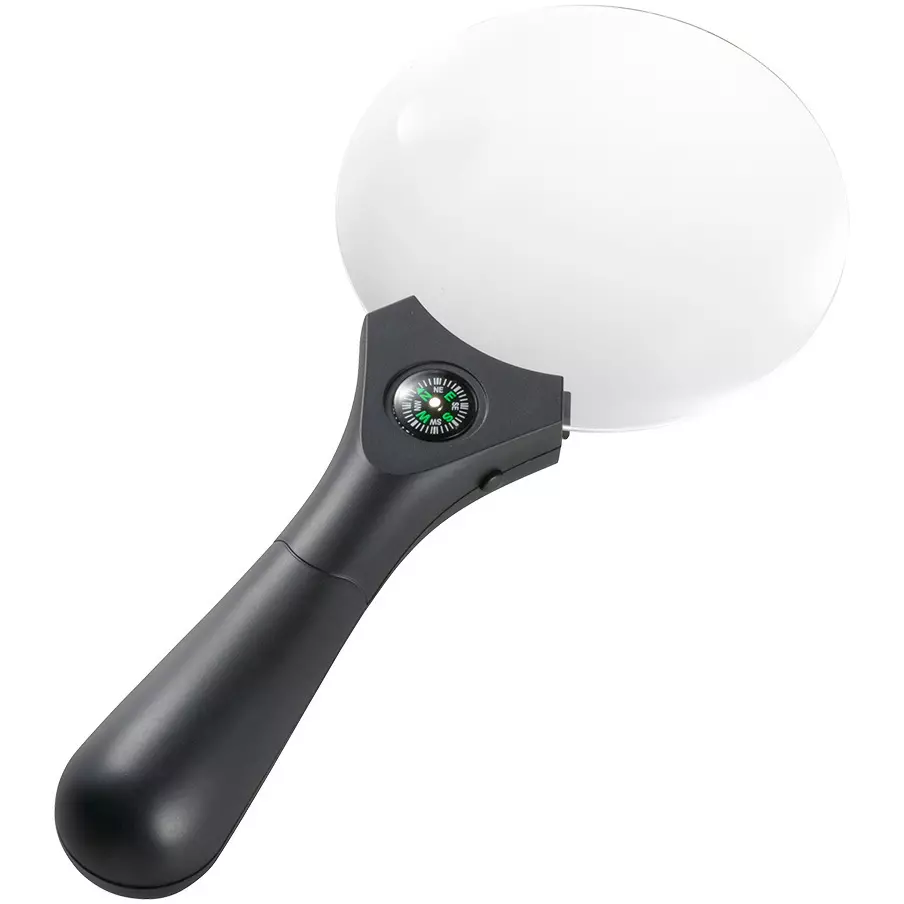Ohm Electric Magnifying Glass Hand Magnifier Type AAA battery x 3 Power Supply ABS resin Main Unit Material, LH-M10HL110A