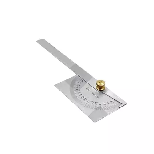 A.D INTERNATIONAL Angle Measure Tool Square Head Protractor with 0 - 180° Measurement Range and 10 cm Ruler, Locking Screw for Wood Working, YX-VBOX-SGFU
