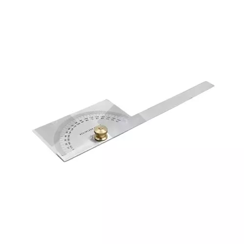 A.D INTERNATIONAL Angle Measure Tool Square Head Protractor with 0 - 180° Measurement Range and 10 cm Ruler, Locking Screw for Wood Working, YX-VBOX-SGFU