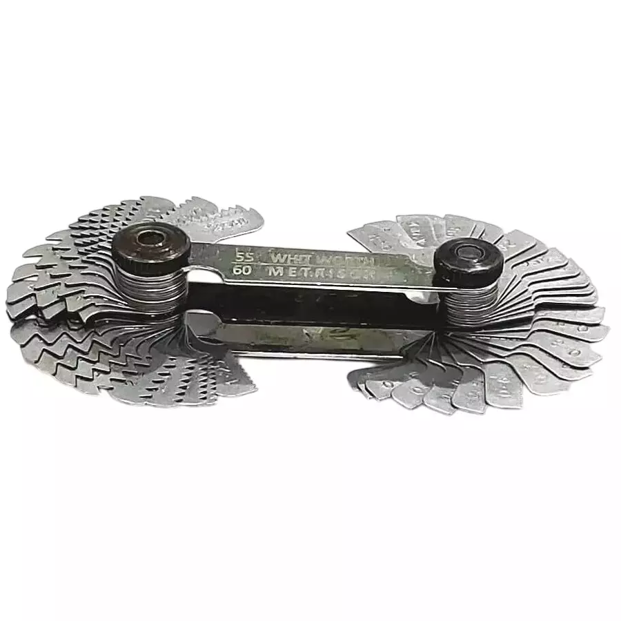 Buyohlic International British Whitworth Bsw & Metric Screws Bolts Pitch Measure Thread Gauge with 51 Blades, 1Q-PPTG-5Y0D