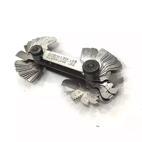 Buyohlic International British Whitworth Bsw & Metric Screws Bolts Pitch Measure Thread Gauge with 51 Blades, 1Q-PPTG-5Y0D