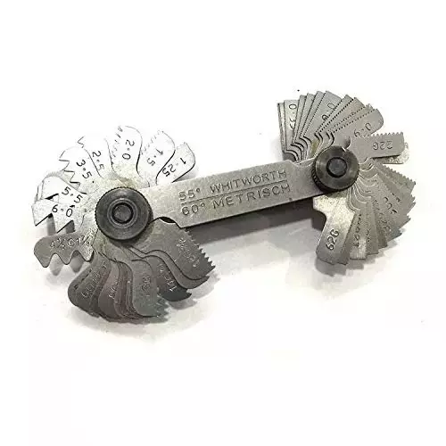 Buyohlic International British Whitworth Bsw & Metric Screws Bolts Pitch Measure Thread Gauge with 51 Blades, 1Q-PPTG-5Y0D