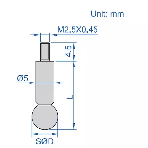 Insize Carbide Measuring Face Precision Ball Point 11 mm Dia 20 mm Length, 6282-3209