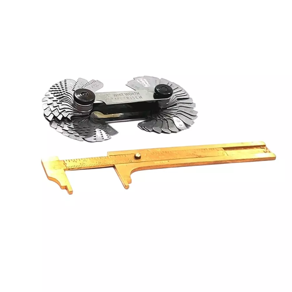 A.D INTERNATIONAL Thread Pitch Gauge and Vernier Gauge Combo Size 4 inch (100 mm), SE-M00V-WK8K (Set of 2)