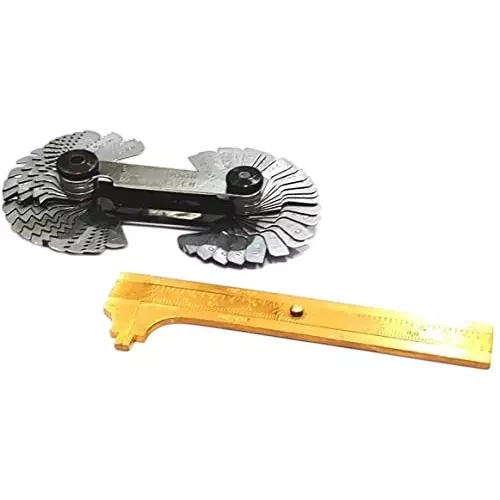 A.D INTERNATIONAL Thread Pitch Gauge and Vernier Gauge Combo Size 4 inch (100 mm), SE-M00V-WK8K (Set of 2)