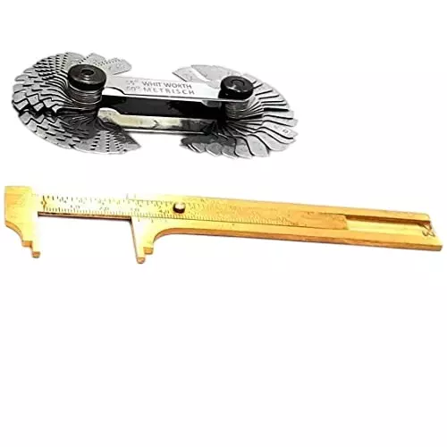A.D INTERNATIONAL Thread Pitch Gauge and Vernier Gauge Combo Size 4 inch (100 mm), SE-M00V-WK8K (Set of 2)