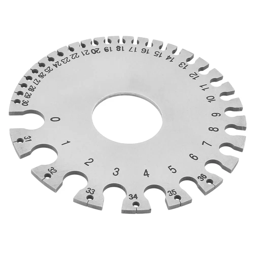 Tools Shop Wire Gauge Measuring Tool Standard SWG 1-36 Round 8.4 cm Dia