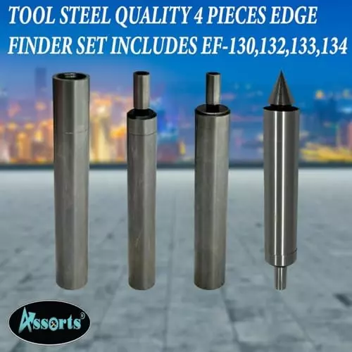Assorts Edge Finder Tool Steel Straight Shank EF-130, EF-132, EF-133, EF-134 (Pack of 4)