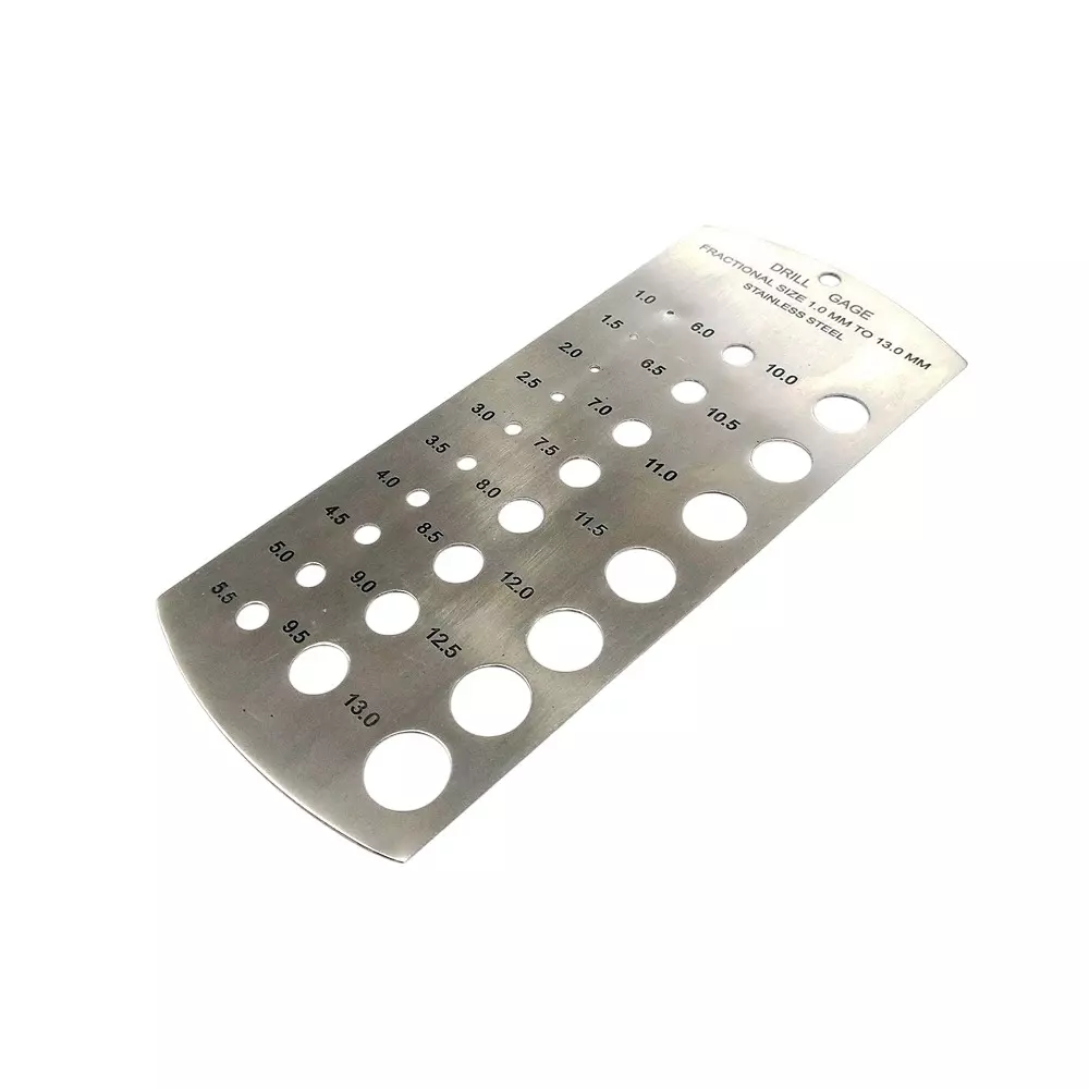 Assorts Metric Standard Drill Gauge Stainless Steel 1-13 mm 3-Flat Shank