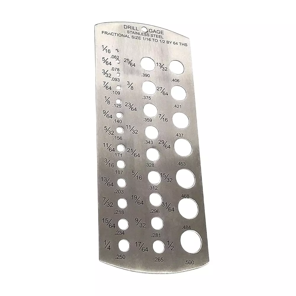 Assorts Imperial Standard Drill Gauge Stainless Steel 1.5 to 12.7 mm