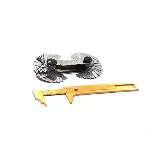 Assorts Thread Pitch Gauge & Vernier Gauge Stainless Steel & Brass 100 mm (4 Inch) (Pack of 2)