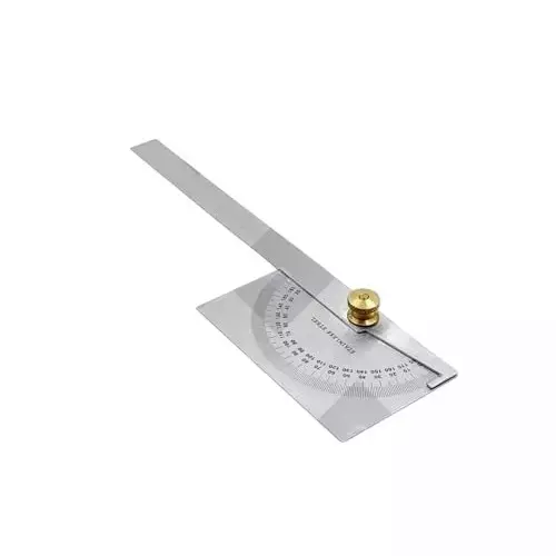 Buyohlic International Angle Measure Tool Square Head Protractor with 0 - 180° Measurement Range and 10 cm Ruler, Locking Screw for Wood Working, YX-VBOX-SGFU