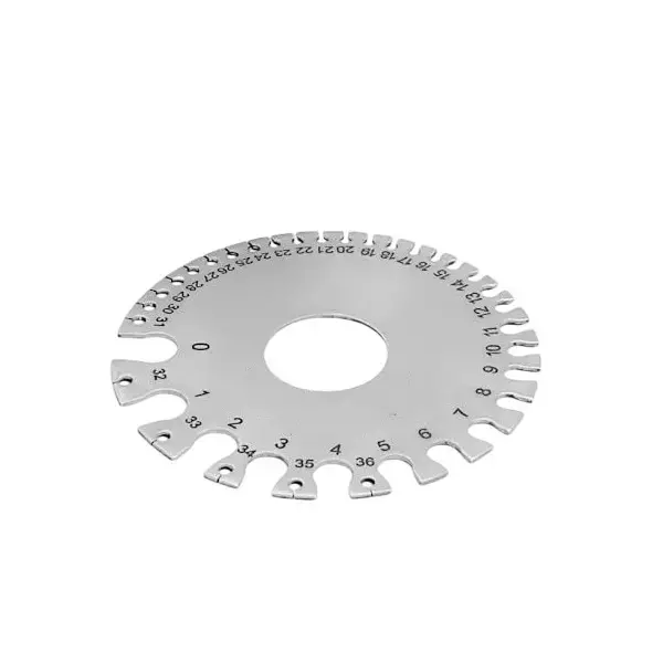 Buyohlic International Wire Gauge Measuring Tool Stainless Steel Sheet with 0.19 - 8.23 mm Measuring Range and Round Shape, 40-GS-801