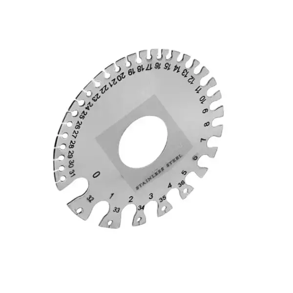 Buyohlic International Wire Gauge Measuring Tool Stainless Steel Sheet with 0.19 - 8.23 mm Measuring Range and Round Shape, 40-GS-801