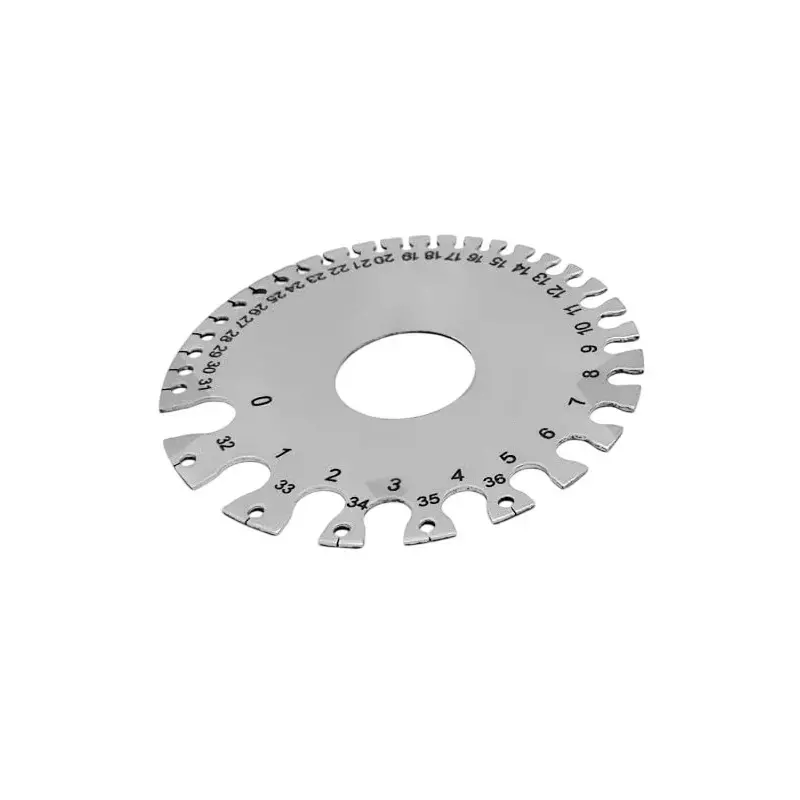 Buyohlic International Wire Gauge Measuring Tool Stainless Steel Sheet with 0.19 - 8.23 mm Measuring Range and Round Shape, 40-GS-801