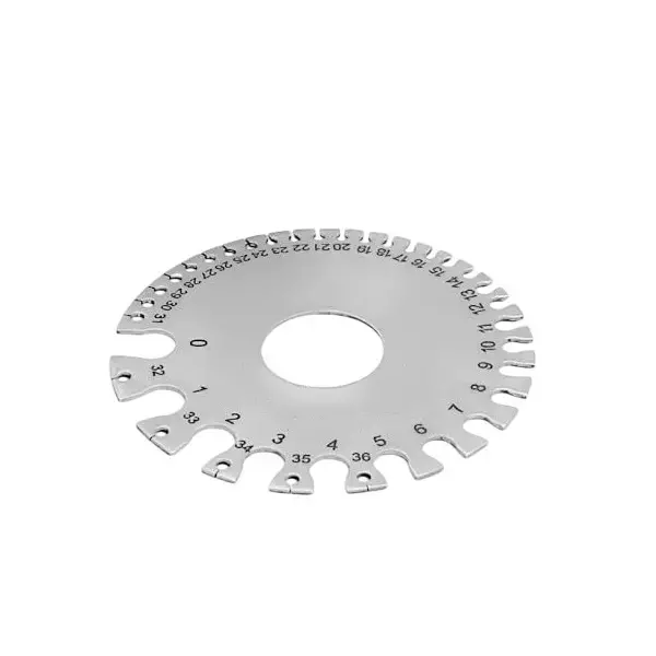 Buyohlic International Wire Gauge Measuring Tool Stainless Steel Sheet with 0.19 - 8.23 mm Measuring Range and Round Shape, XD-1M5W-CJER