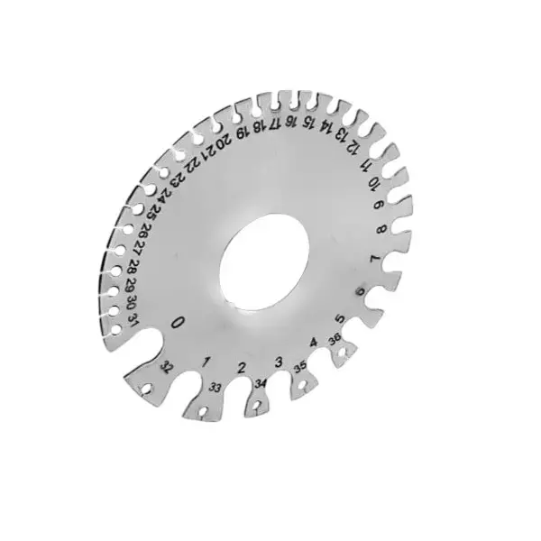 Buyohlic International Wire Gauge Measuring Tool Stainless Steel Sheet with 0.19 - 8.23 mm Measuring Range and Round Shape, XD-1M5W-CJER
