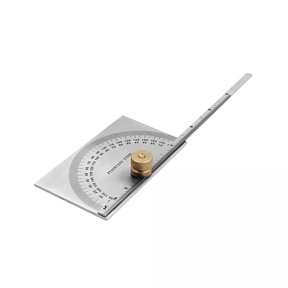 A.D INTERNATIONAL Square Head Depth Cum Degree Protractor With Locking Screw and 0 to 180° Measurement Range, II-GX6Q-BEWW