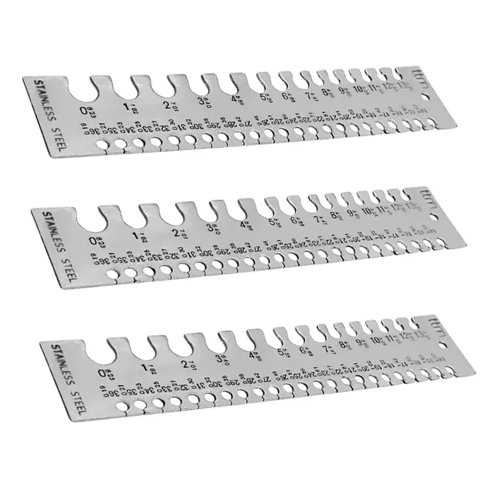 Buyohlic International Wire Gauge Measuring Tool Stainless Steel Sheet with 0- 36 mm Measuring Range and Rectangular Shape, 27-5DSS-6RDC (Pack of 3)