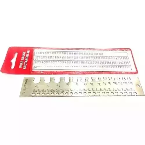 Buyohlic International Wire Gauge Measuring Tool Stainless Steel Sheet with 0- 36 mm Measuring Range and Rectangular Shape, 27-5DSS-6RDC (Pack of 3)